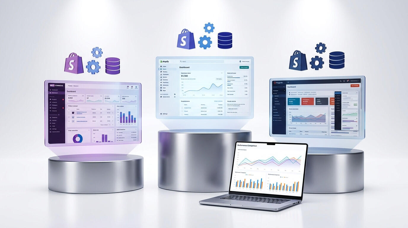 Magento, WooCommerce e Shopify